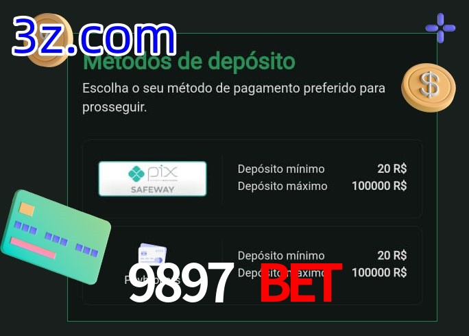 O cassino 9897 Bet oferece uma grande variedade de métodos de pagamento